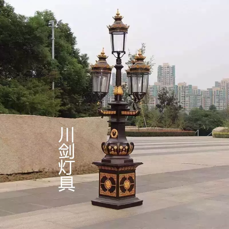 欧式庭院灯户外仿古景观灯铝制浇筑小区园林亮化工程庭院照明