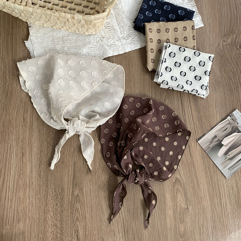 Bufanda de seda de lunares grandes, pañuelo en la cabeza, nuevo temperamento fresco, bufanda triangular multifuncional versátil, bufanda, bufanda femenina, cintura, cortina de pedos