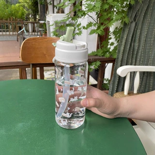 夏季动物透明塑料吸管杯可爱手提学生便携可爱运动水瓶高颜值水杯