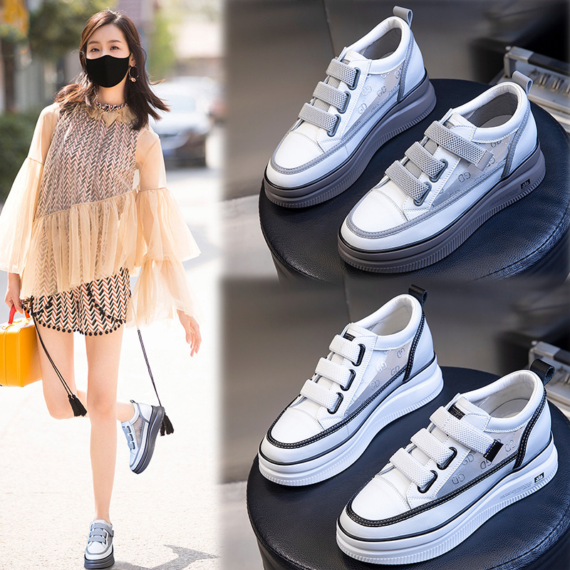 Velcro genuine leather Women's Shoes 2021 new pattern summer fashion leisure time Single shoes ventilation Flat bottom Versatile shoes