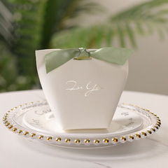 婚禮森系小清新結婚簡約喜糖盒綠色粉色喜糖袋結婚糖果盒喜糖袋