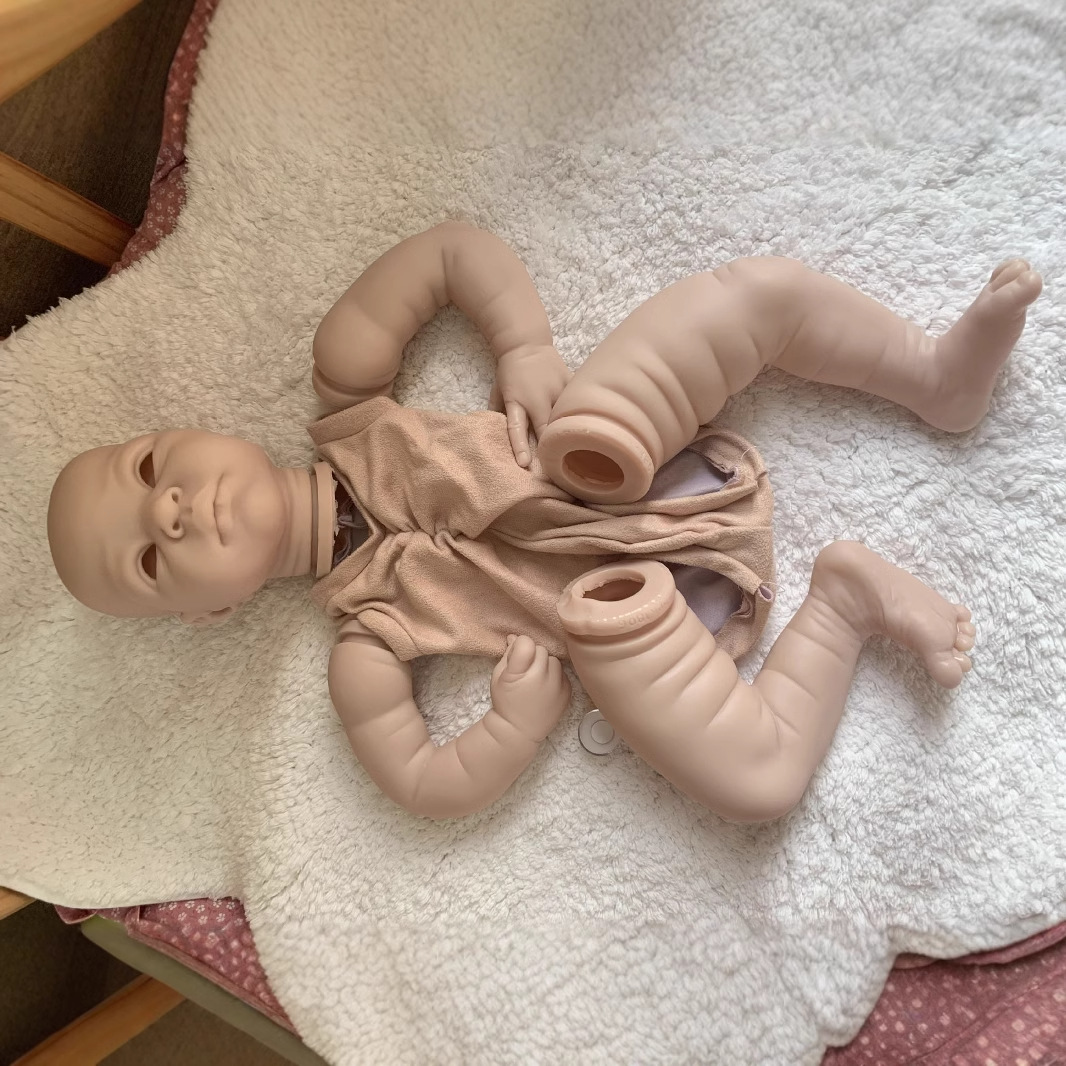 Kit de muñeca reborn suave toque realista 22 pulgadas con cuerpo de tela