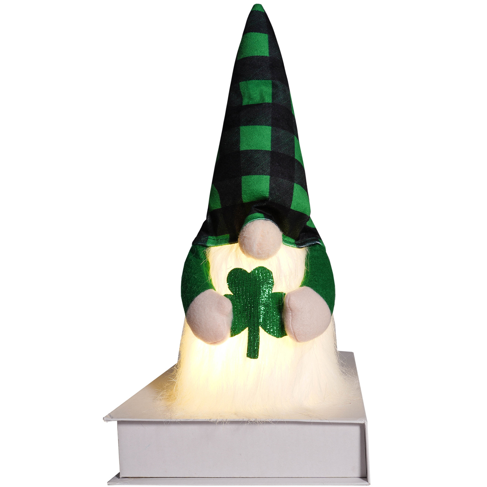 Nuevos productos transfronterizos festivales irlandeses muñeca sin cara muñeca decoración muñeca verde Rudolph decoración festiva