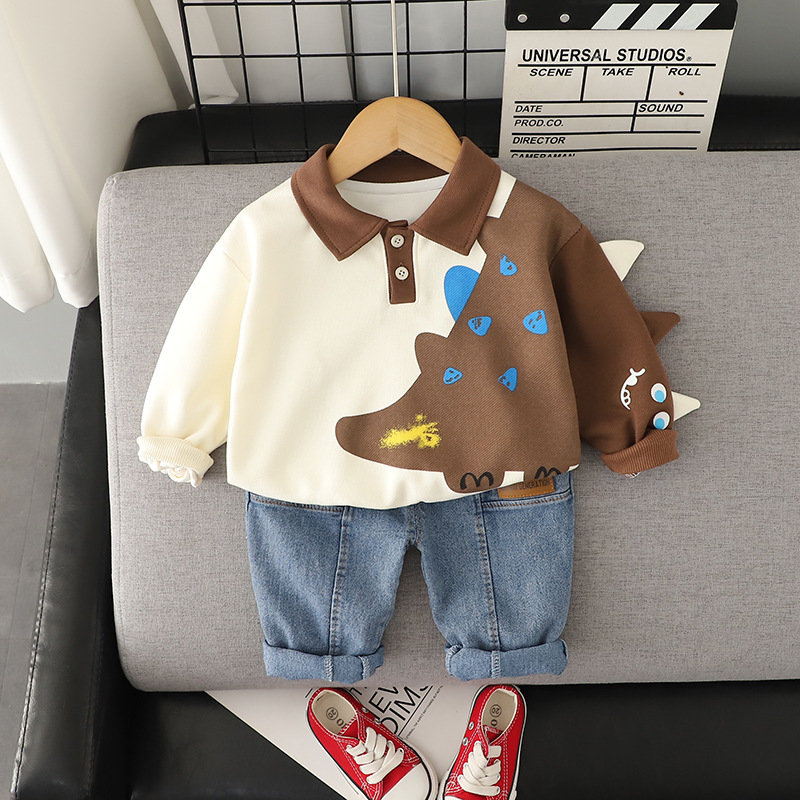 Casual Cartoon Dinosaur Cotton Boys Clothing Sets display picture 2