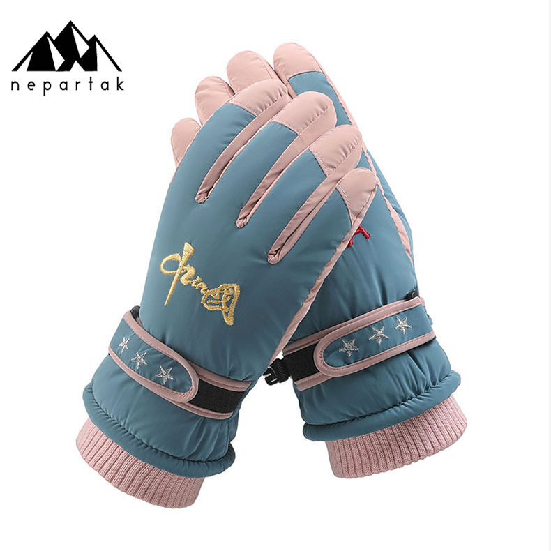 Winter skiing windproof sports anti fall cycg outdoor Y9 cute warm split finger thick gloves_voghion.com
