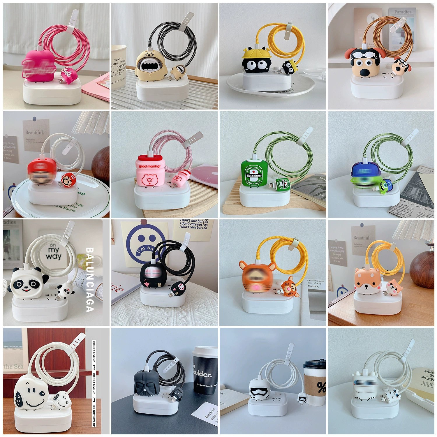 Яблоко 18/20w мультяшный кабель для передачи данных чехол для зарядного устройства