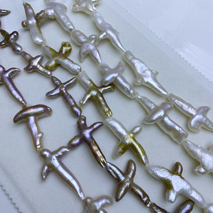 Natural freshwater pearl loose beads large baroque shaped cross pearl necklace bracelet accessories raw materials wholesale
