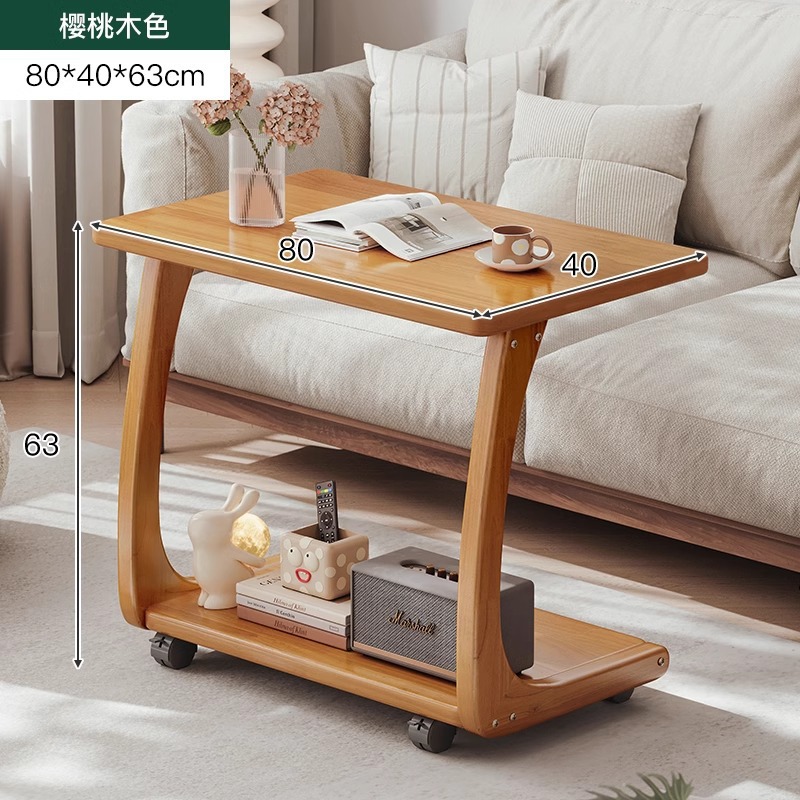 Mesita de noche de madera maciza, dormitorio doméstico, pequeño estante de borde de cama ultra estrecho, espacio creativo, armario lateral móvil, carrito