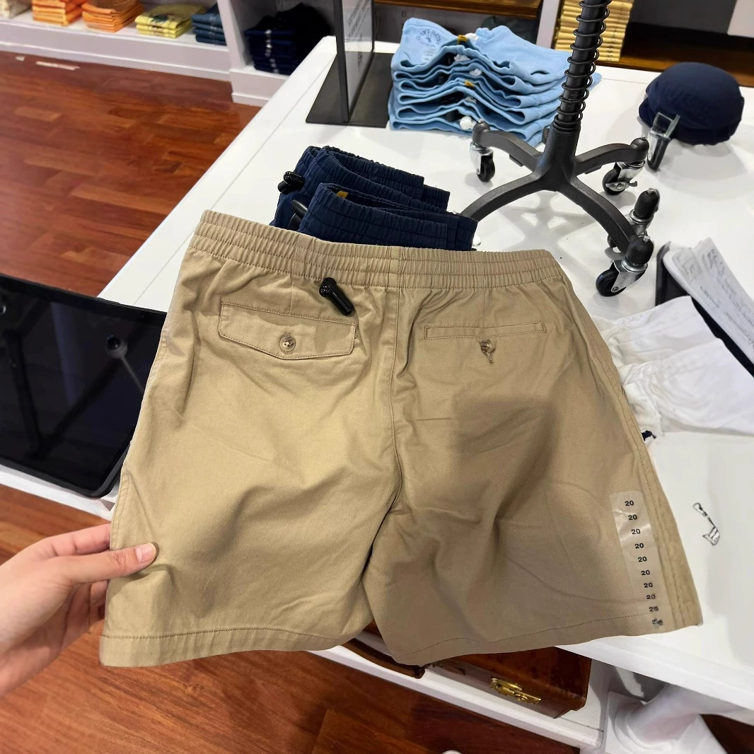 RL Laff Pony Logo из чистого хлопка, эластичные шорты на молнии, мужские свободные летние дышащие брюки с пятью точками, повседневные брюки для пар