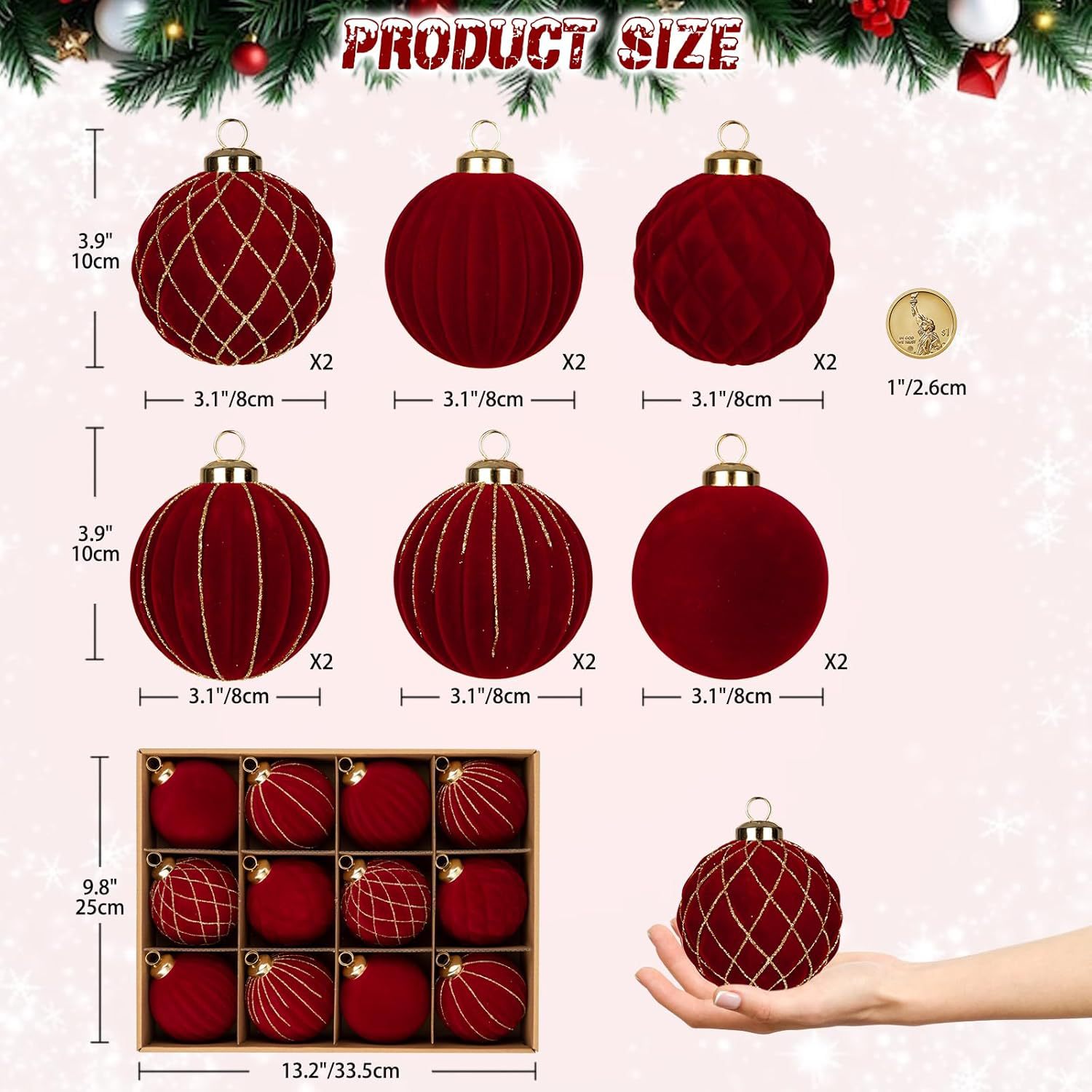 Ventas transfronterizas de floquete de Navidad bolas de Navidad decoraciones de Navidad colgantes de árboles de Navidad decoraciones de diseño fabricantes de cabello recto