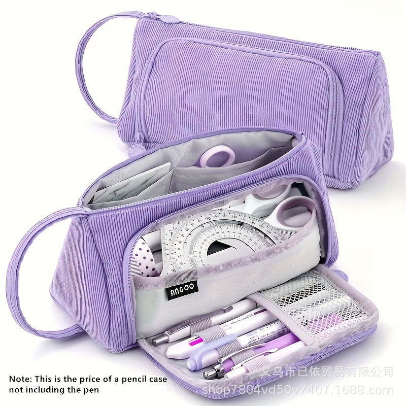 Bolsa de bolígrafo de gran capacidad para estudiantes de primaria simple serie de macarón bolsas de bolígrafo de separación multicapa multifuncional caja de papelería de alto valor facial