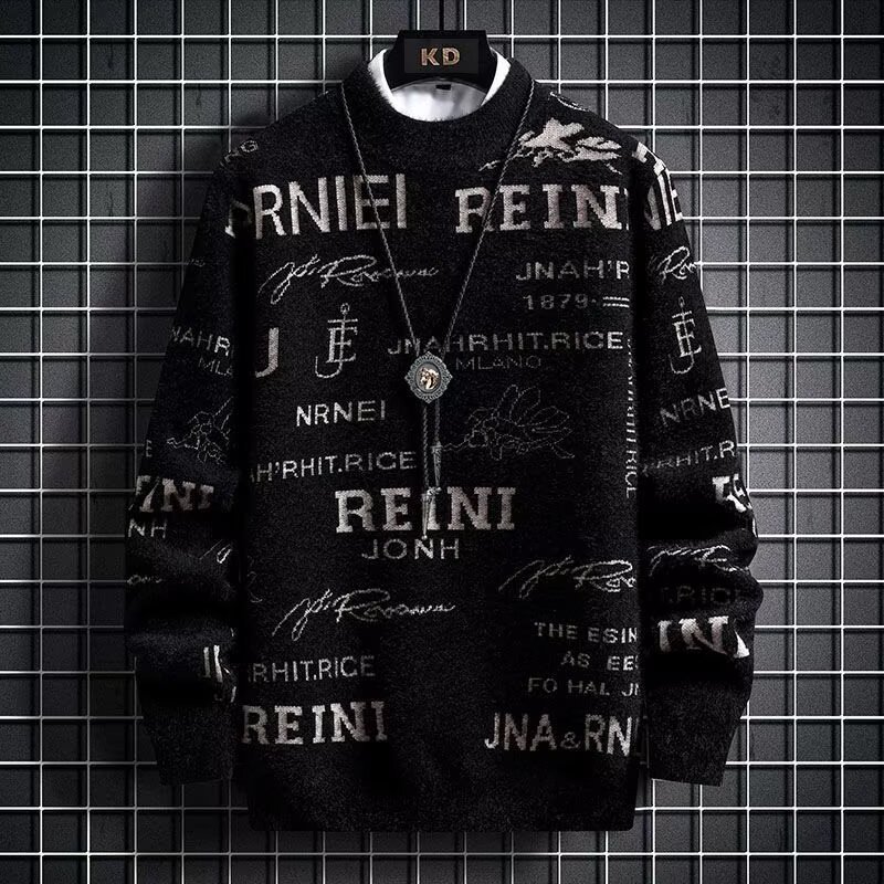 Al por mayor suéter de cuello medio alto de invierno nuevo estilo coreano tendencia de engrosamiento camiseta de punto