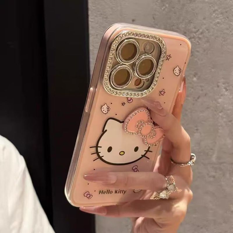 新款卡通KT猫蝴蝶结适用iPhone16手机壳苹果15promax可爱14/13硬|undefined