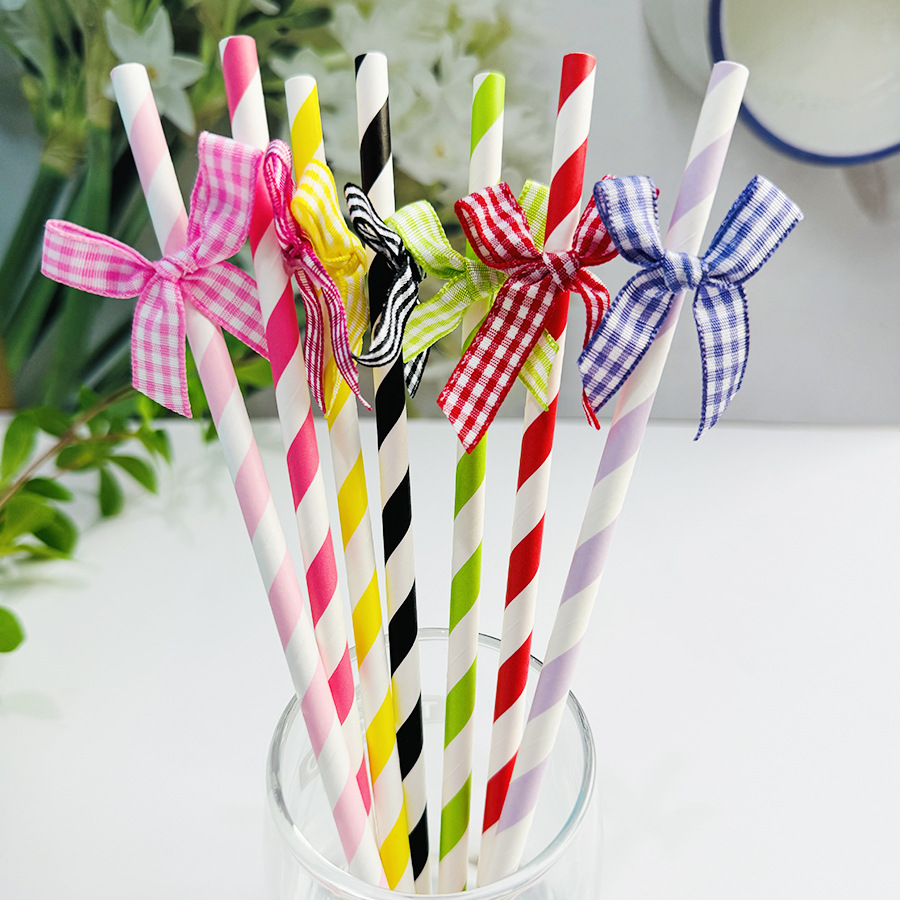 Inventario creativo de papel de arco de cuadrillas de paja decoración de fiesta mesa de postres vestido de cumpleaños botella de pudín inserción de Navidad