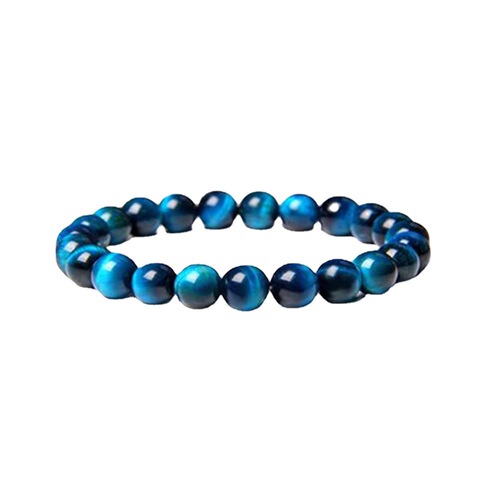 Cross-border 8mm gemstone bracelet round bead bracelet for men and women crystal beads agate elastic bead bracelet