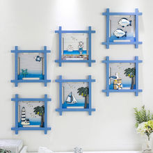 地中海复古装饰画木质做旧海洋挂画房间装饰壁画铁锚3D立体画挂饰