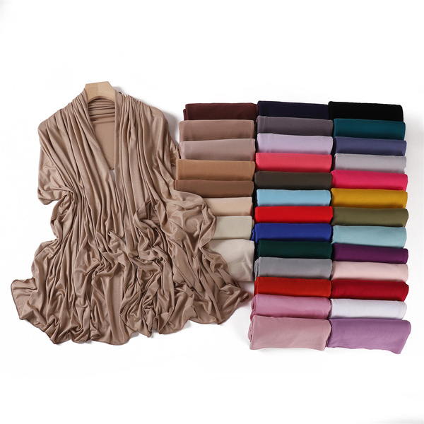 Elastic breathable solid color soft cotton scarf