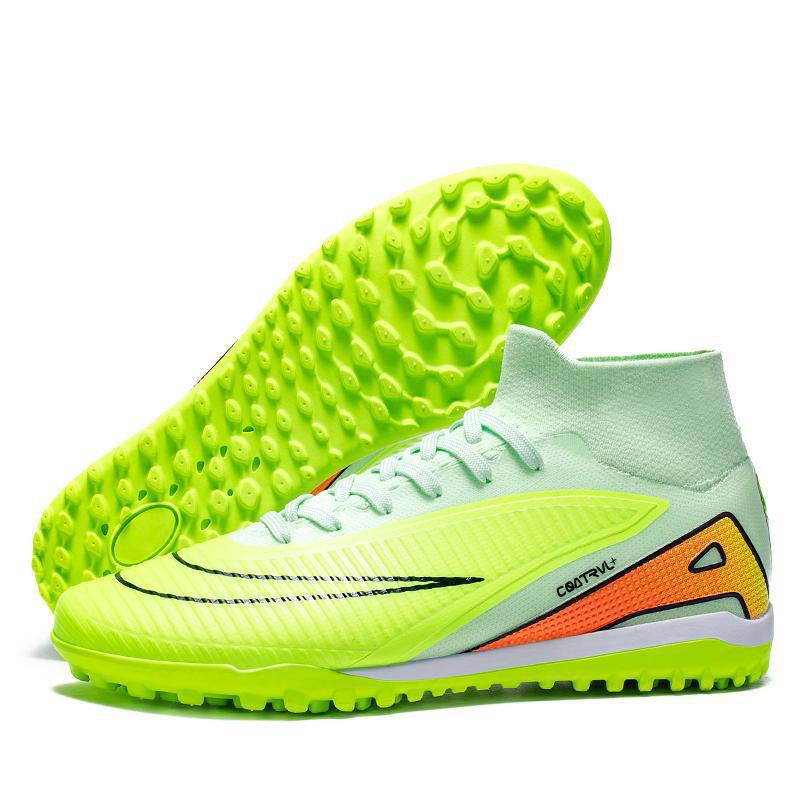 Zapatos de Fútbol de Cuello Alto TF AG en PU y Caucho, Transpirables, para Césped Artificial