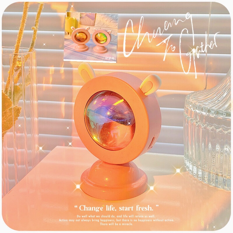 Sunset Red Light Projection Lamp, Evening Glow Rgb Sunset Atmosphere Floor Lamp Ornament, Dimmable