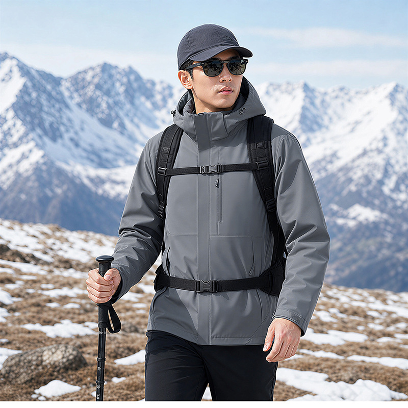 New winter double-layer cotton jacket for men and women, outdoor mountaineering windproof and waterproof clothing, graphene heated thermal jacket