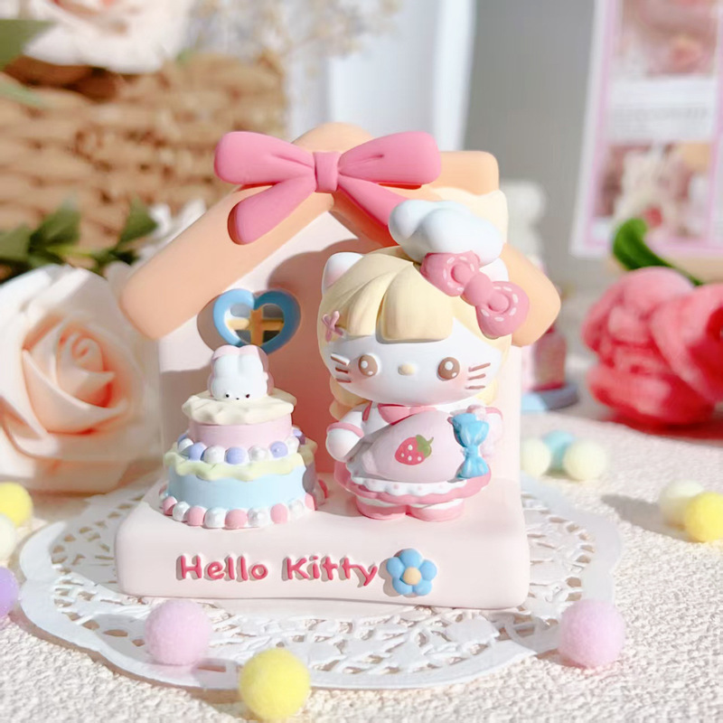 [99% Flawless] Kt Cat Cake House Aromatherapy Plaster Doll White Blank Coloring DIY Handmade Artwork