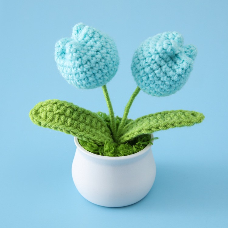 [완성된 작은 흰색 세면대] 양방향 아쿠아 블루 튤립