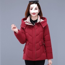 冬装棉服女士新款修身棉袄外套加厚中老年妈妈装大码洋气婆婆棉衣