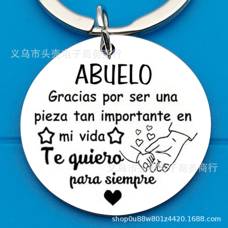 Spanish Thanksgiving Grandpa Keychain "You Are an Important Part of My Life" Is a Heart-Warming Commemorative Gift for Grandpa