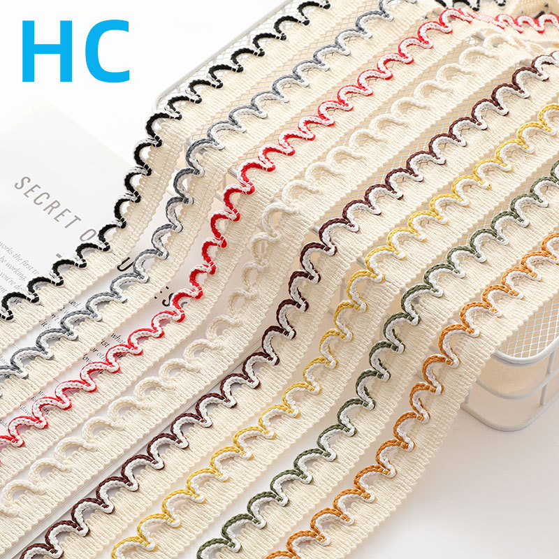 Simple Multi-Color Pillow Skirt Trim Home Decor Lace Accessories Versatile 2.5cm Hollow Two-Tone Ear-Shaped Chanel-Style Lace
