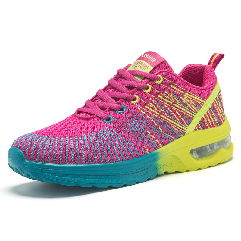 Factory wholesale spring flying woven women's shoes sports breathable shoes height increasing air cushion shoes women's shoes running shoes one-piece delivery