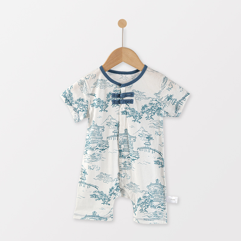 China estilo Han ropa de bebé manga larga bata para hombres y mujeres bebés otoño y invierno ropa de recién nacidos de escalada de algodón puro