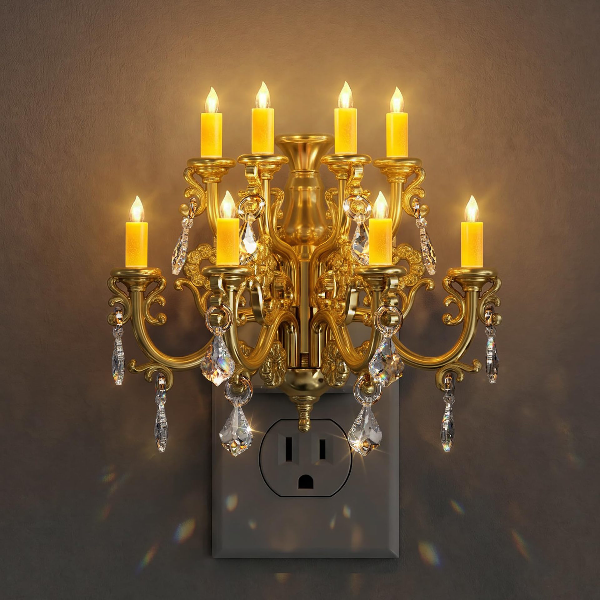 Vintage gold candle night light