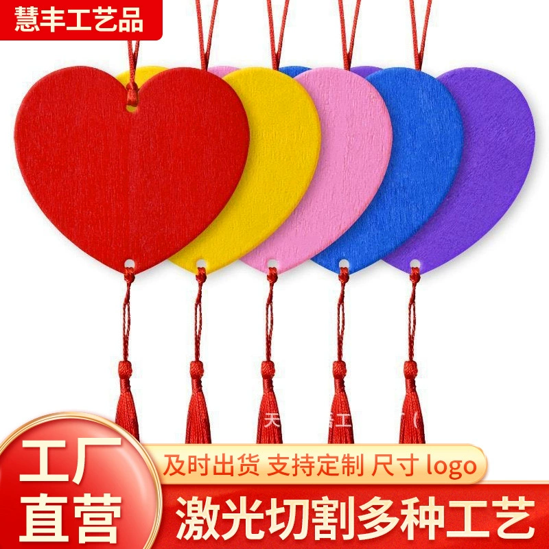 Рукописная открытка с сердцем, водонепроницаемая деревянная открытка с благословением, живописное место, храм, подвесное дерево, украшение, деревянная подвесная открытка, подвеска с открыткой