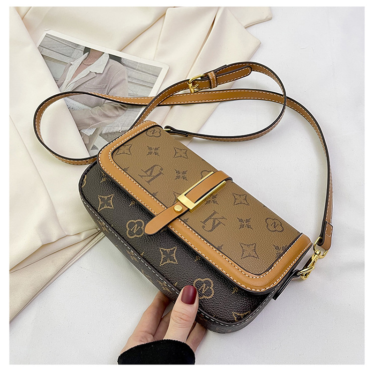 High-End-Damentasche, trendige Damentasche, modische kleine Tasche, Retro-Druck-Handtasche, Umhängetasche, leichte Luxus-Umhängetasche_voghion.com