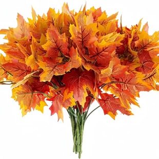 Cross -border maple leaf artificial autumn leaf branches fake autumn flowers, flower insertion Thanksgiving decoration family kitchen farmhouse dining table center