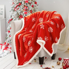 お買い得なクリスマスの新しい赤いスノーフレークブランケット、非常に柔らかく暖かい冬の昼寝ブランケット、ギフトとして最適です。