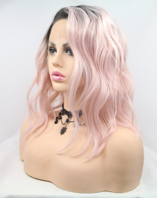 Pelo corto rosa rizado pelucas al por mayor cabello africano rosado pelucas pelucas rizadas LW0270