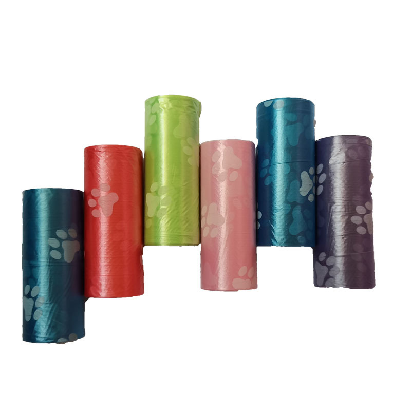 Impreso bolsa de basura para mascotas bolsa de basura bolsa de aseo para perros 15 Unids/rollo gato perro suministros de limpieza