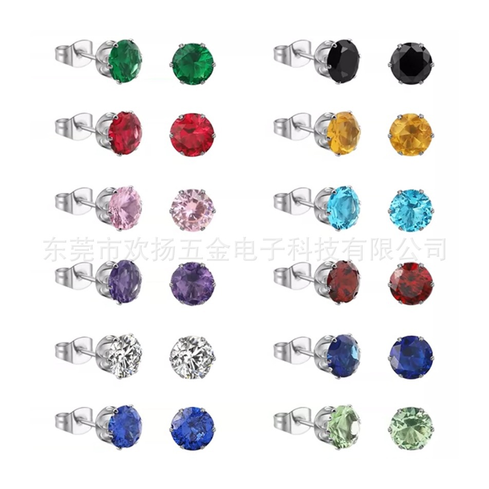 earrings with zircon