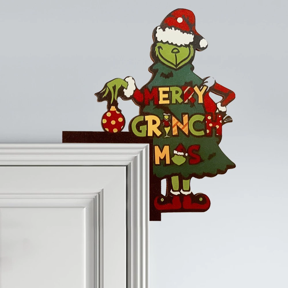 Трансграничный Новый Рождественский Гринч Деревянный Угловой Дверной Одекор