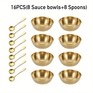 Factory wholesale stainless steel round small dish and seasoning spoon restaurant sauce seasoning dish soy sauce dish cross-border explosions