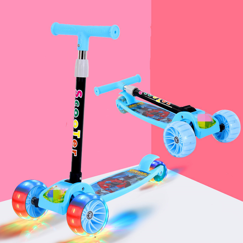 Plegable DE LOS NIÑOS scooter pu rueda de flash scooter de bebé Madre y niño regalo scooter fuente de ventas directas de la fábrica