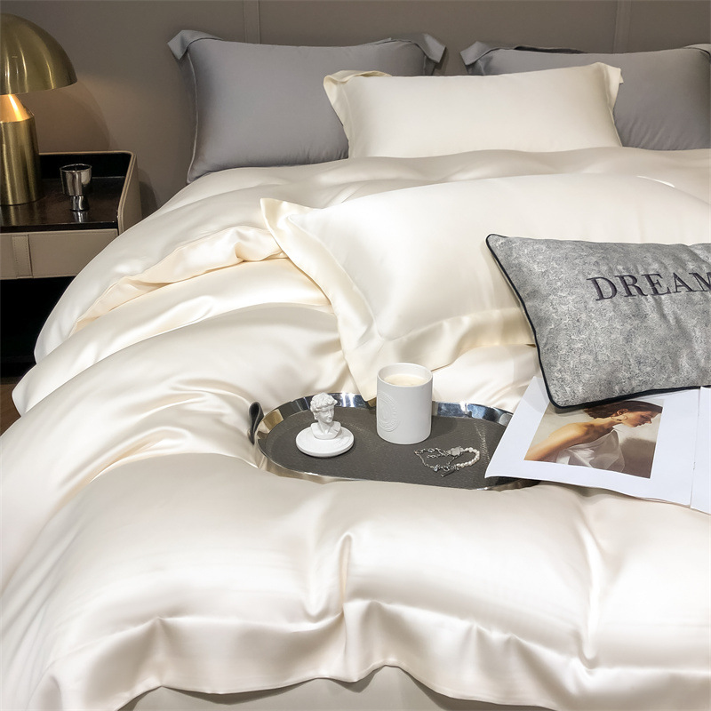 Set of 1 Tencel Comforter Cover, 2024 Summer Scandinavian Plain Color Double Comforter Set, Single Size, Nantong Dormitory Single Comforter Cover Wholesale
