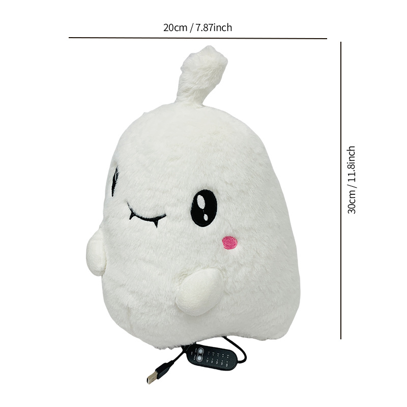 (2개) 모든 성도 유령 인형 USB 난방 인형 난방 인형 베개 베개 쿠션 뜨거운 압축 따뜻한 잠자는 인형