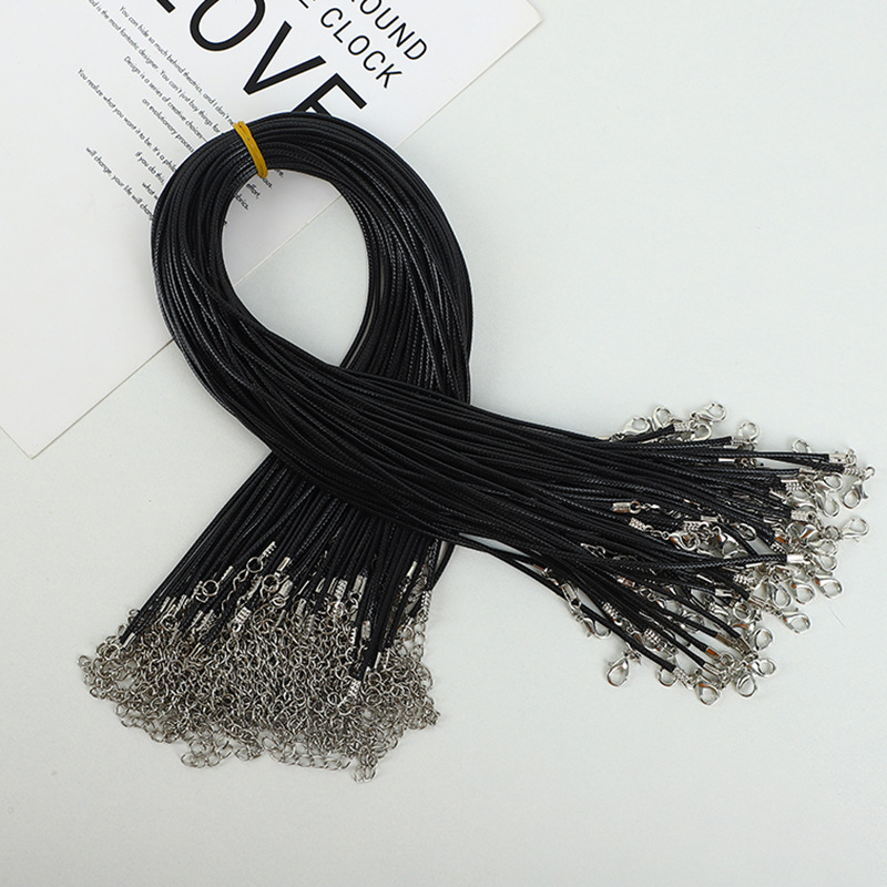 DIY leather rope necklace Korean wax rope necklace rope lobster…