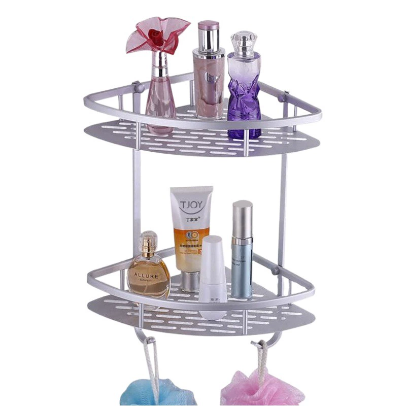 Производитель без перфорации производит космическую алюминиевую двухслойную стойку для ванной комнаты, матовую/яркую матовую партию штативов