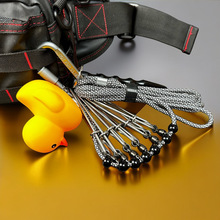 路亚 便携活鱼扣活鱼锁养鱼器4MM9芯304不锈钢防跑鱼防缠绕轻用品