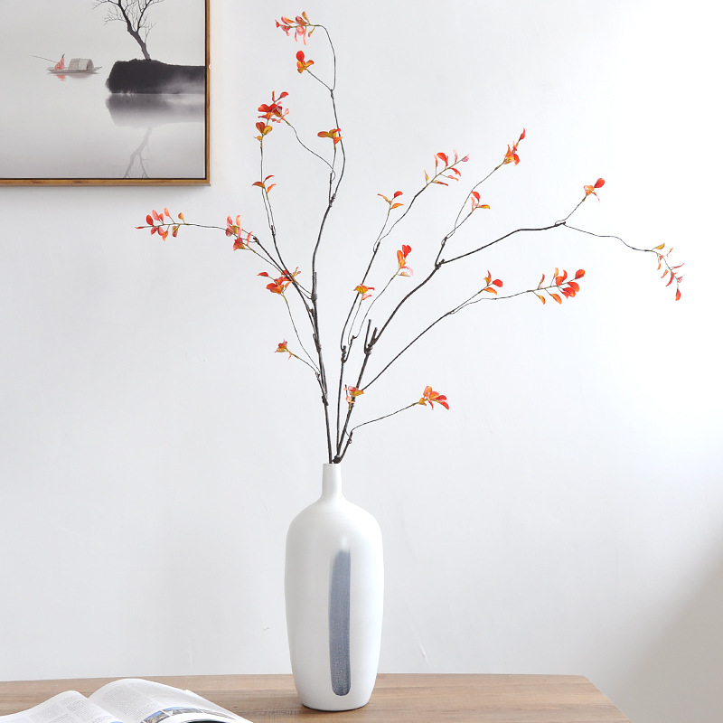 仿真植物枯枝红叶李藤蔓假花家居中式酒店长枝枯藤干枝插花装饰