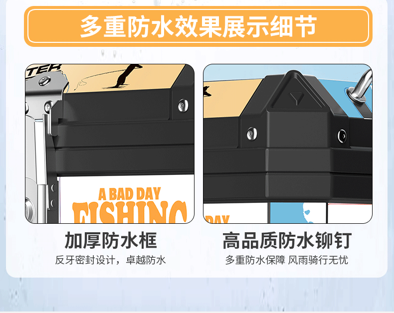 Motorcycle tail box, large-capacity trunk, scooter and electric vehicle rear trunk, large universal non-aluminum alloy tail box