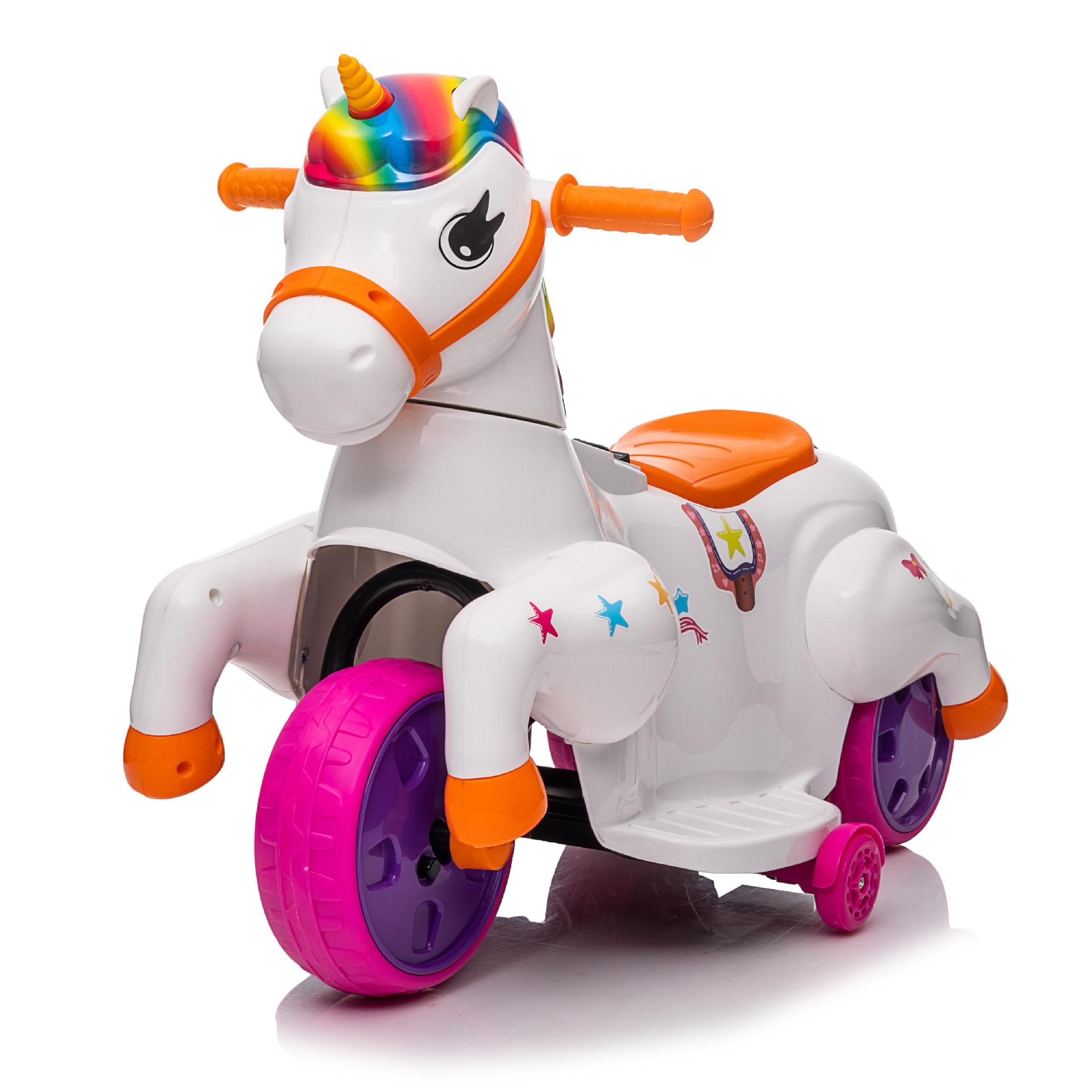 Haier Fort Toys Coche de juguete eléctrico para niños Engrosamiento Carga Niños y niñas Bebés Unicornio Educación temprana Música Puzzle
